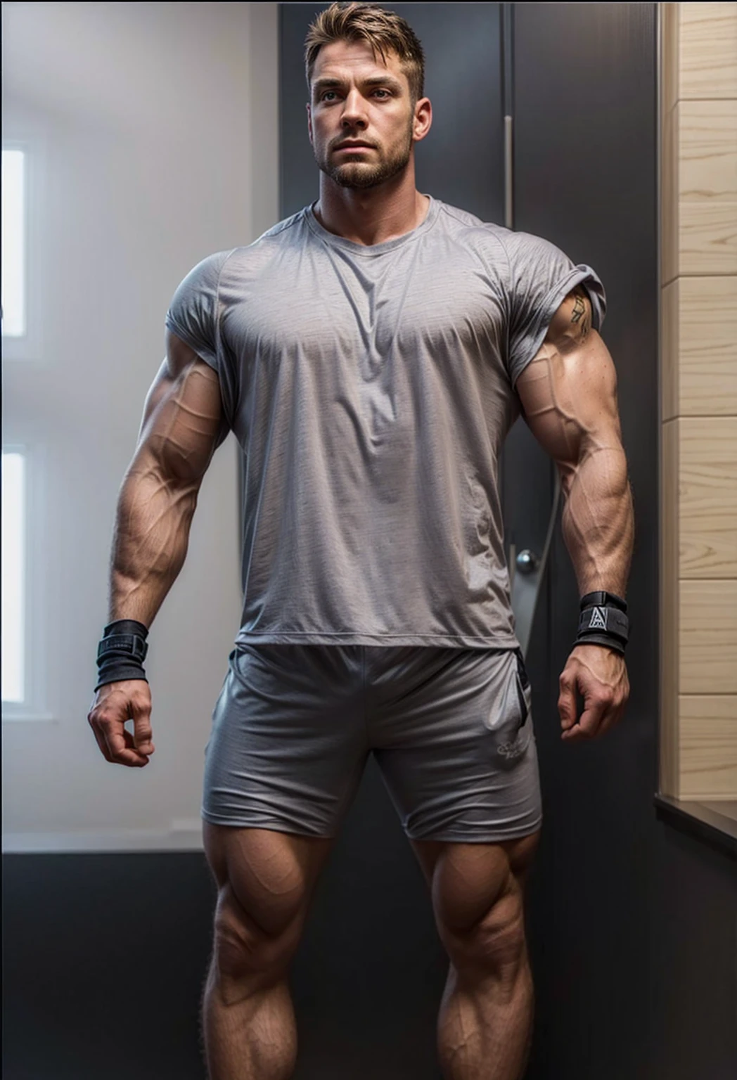 tall, athletic man, (with a slightly unbuttoned white shirt that revealed a muscular torso), in a nightclub (best quality,4k,8k,highres,masterpiece:1.2),ultra-detailed,(realistic,photorealistic,photo-realistic:1.37), dramatic lighting, neon club lights, atmospheric smoke, blurred background, elegant pose, confident expression, dancing, at the pub.