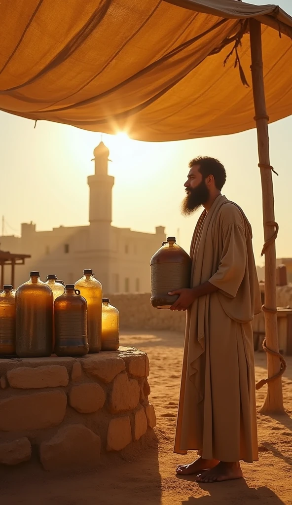 There were six stone jars placed there
for the purification that the Jews are wont to do.
Em cada uma delas cabiam mais ou menos cem litros.
Jesus disse aos que estavam servindo:
"Fill the jars with water".
They filled them to their mouths. Bible passage