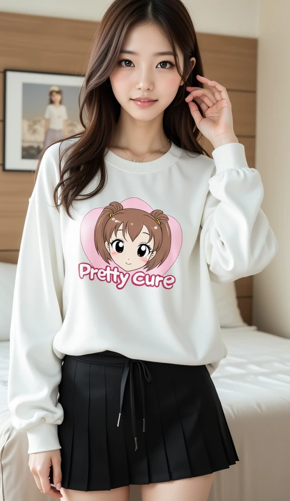 1 girl, ((masterpiece))、ultra high resolution,Accuracy,as real as reality、cute girlfriend、bed、Shepherd,8k,middle School girls、in the room、Took
