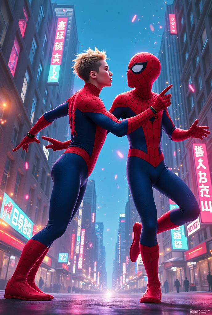 two twinks, both as modern Spiderman