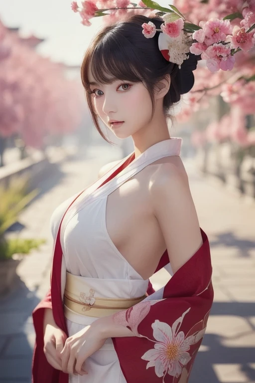 (masutepiece:1.3, Photorealsitic:1.4, 8K), top-quality, masterpiece, 超A high resolution, Professional camera work, Grow Light Effect, Realistic portrait, Cinematic Light, Highly detailed skin and facial texture:1.3, The ultra-detailliert, A detailed eye, Detailed limbs, autumn night, Precincts of the shrine:1.2, Autumn foliage scenery:1.2, 1girl in, Cute sexy 22 year old slim woman, Fair skin, ((Natural smile:0.9, Totally captivates you:1.0)), (Backshots, Calm pose), ((accurate shrine maiden costume)), ((voluptuous breasts:0.9)), (Beautiful blue eyes, Eyes that feel beautiful eros:0.85), Sexy face:0.4, (A mouthfeel that feels beautiful eros:0.85), ((Too cute beauty:0.9))