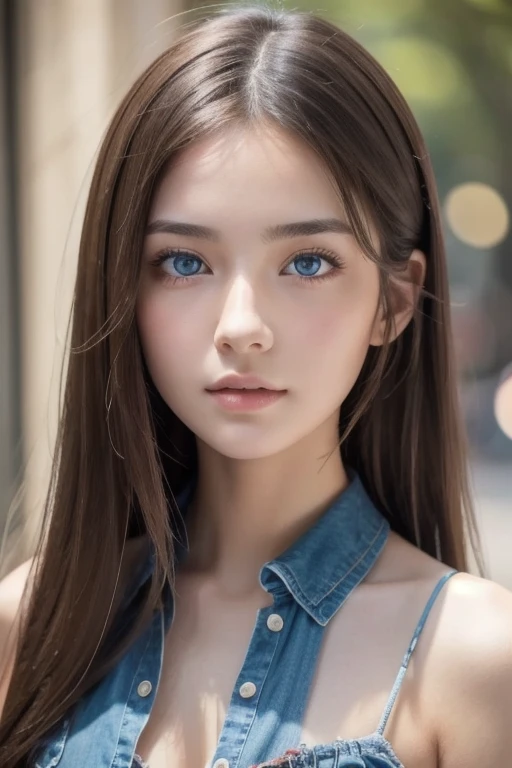  High Quality , 最 High Quality ,  Photorealistic,  RAW photos ,  realistic, Ultra-realistic 8K CG,  more details,   high definition  , Masterpiece,  1 girl, 18 years old, Beautiful face of a woman, Soft Face,  elegant ,  long hair, blue eyes, Light blue eyes,  close,  intricate detail ,   detail texture  ,  details, front , Natural female body,  sexy,   face of a very beautiful young woman wearing tattered clothes ,