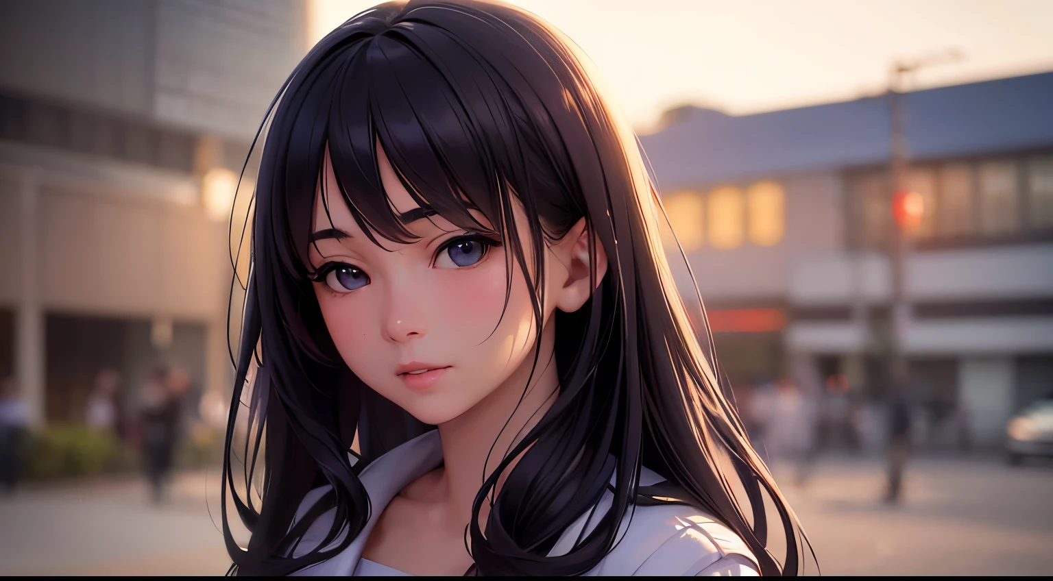 Highest quality、High resolution、Detailed Background、(Beautiful face in every detail:1.4)、Anatomically correct、Normal number of fingers、(Detailed facial expressions)、(Detailed eyes:1.2)、age beauty、(Highly detailed face:1.4)、(Huge breasts:1.2)、Perfect body line、cute hair color、Wavy Hairstyle、cute hairstyle、well-groomed eyebrows、Sunny outdoors、smile、A fun atmosphere、Cute gestures、(Two girls from A fun atmosphere:1.5)、Sleeveless sheer sailor blouse、ribbon、cute