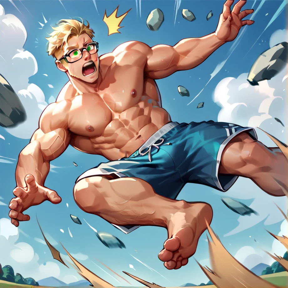 Top quality, High-quality illustrations((masterpiece))Depth of Field, Motion Blur, absurd, Perfect anatomical structure, magnificent picture of Beast field fighting fierce battles, Beast field, 1 boy, Focus only, anthropology((dramatic))epic, Handheld weapons, Dynamic poses, a scene of,Cute style，Orcs，puppy
