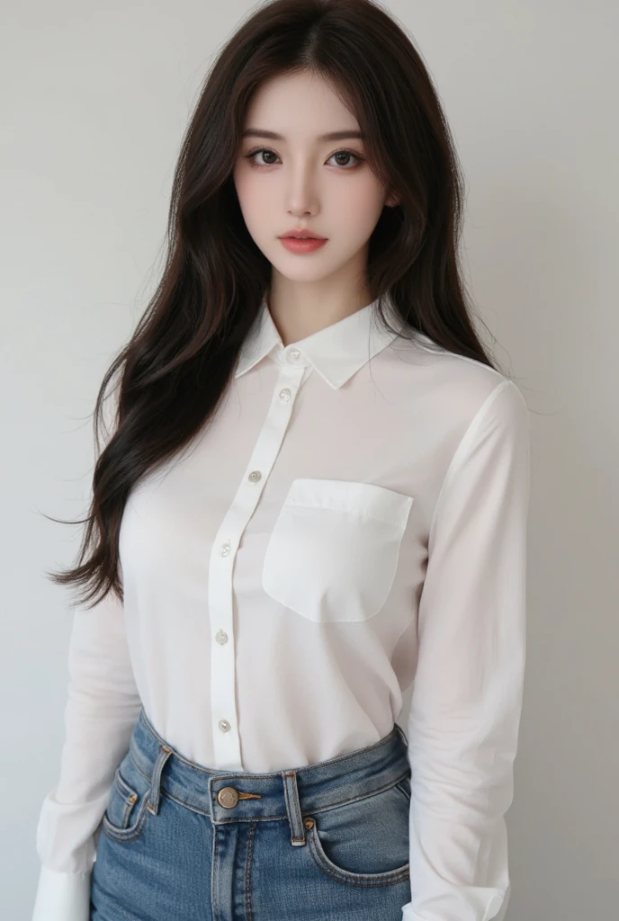 arafed asian woman with long black hair sitting at a table, jaeyeon nam, wan adorable korean face, jinyoung shin, heonhwa choe, tzuyu from twice, lee ji - eun, lee ji-eun, ulzzang, xintong chen, young cute wan asian face, korean girl, wenfei ye, young wan angel