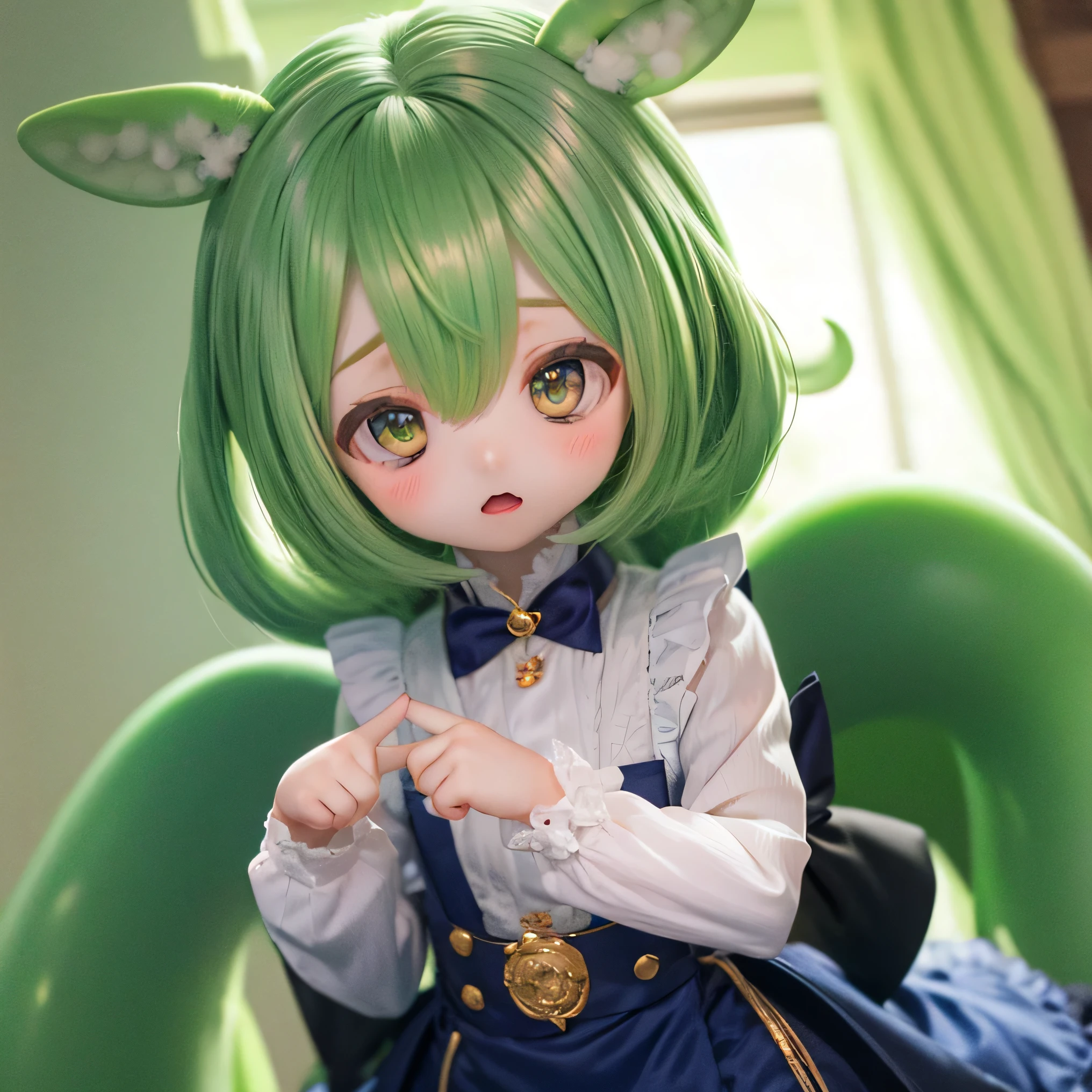 green-haired Zundaman in a cute pose(((()))))play、
