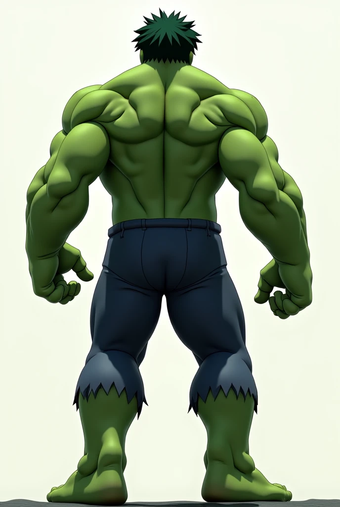 Can you make an image of naked hulk backwards to the camera 