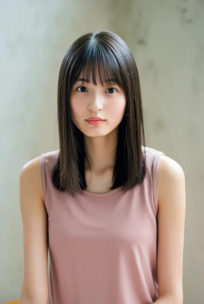 1girl, 25years old woman, cute face, Small , , , beautiful face, (perfectly detailed face), ((looking at viewer)), Simple Background, ((white background)), ((white wallpaper)), White skin, (bright lighting:1.2), perfect lighting, photorealistic, (bokeh), UHD, anatomically correct, highres
