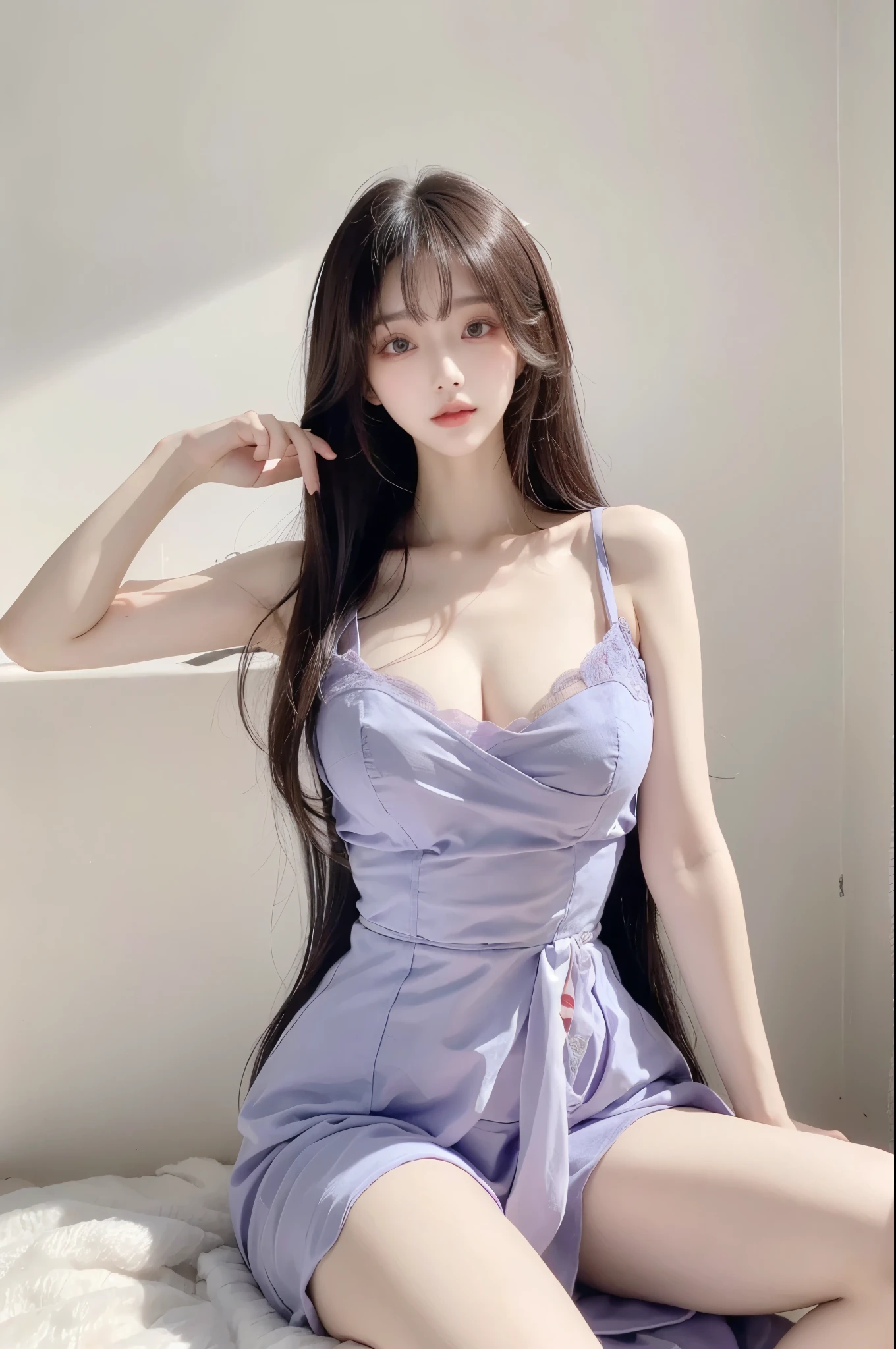 18 year old photo.、girl, Beautiful vintage colors, Instagram (photoRealistic, High resolution:1.4), ((Puffy eyes)), View your viewers, , whole body (8k, RAW Photos, highest quality, masterpiece:1.2), (Realistic, photo-Realistic:1.37), (Sharp focus:1.2), Professional Lighting, Photon Mapping, Radio City, Physically Based Rendering, (Pale skin:1.2), (Medium chest:1.2), View your viewers, (Middle Hair:1.5), Portraiture, Purple eyes, (Silver Hair:1.1), bangs, (Simple Background:1.4), alone, Upper Body, Realistic, (masterpiece:1.4), (highest quality:1.4), (Shiny skin), Stylish girl, compensate, smile(skinny, Mouth closed,shy:1.3), (Sheer sundress:1.5513), (Are standing:1.1), Medium Bust, Sexy pose, {Browsing Caution:1.2},nude、Spread your legs、Nipples are visible