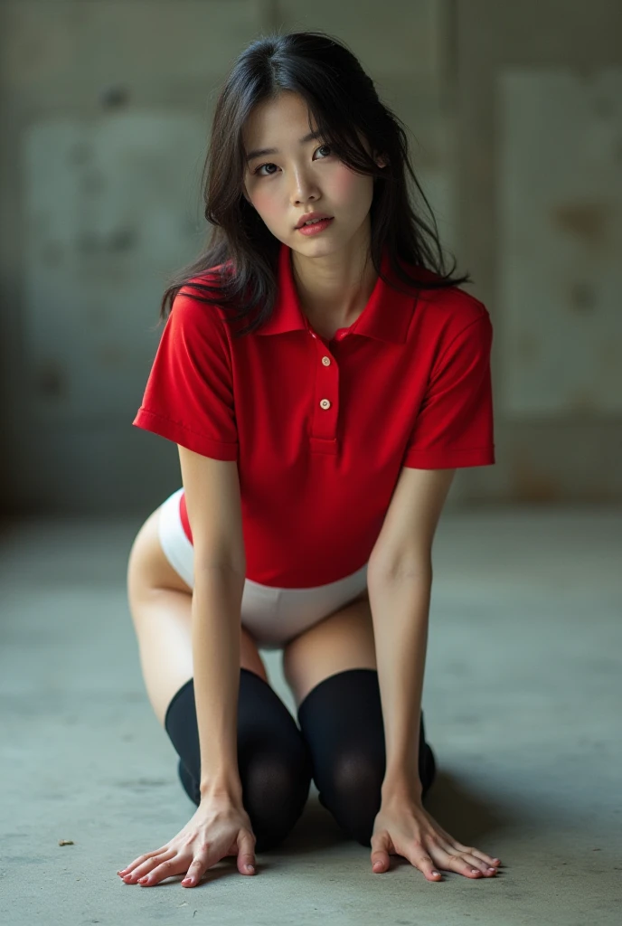 8K, RAW Portrait (Japanese women),masterpiece、Photorealistic:1.2、Realistic, Ultra-high resolution, Highest quality, Real Life Photos ,( During the day :1.1), ((((1 female:1.5)))), (((In the bamboo forest)))、(Cute face:1.3)、Japanese women,((College Girl Fashion))、((22-year-old woman))、((Polo shirt、Red Jacket、Denim mini skirt、sneakers))、 Short Hairstyles,Slender body,、In the room、 、big, beautiful, beautiful目, Black Hair,(Written boundary depth:1.3)、 ((Dark brown eyes:1.2))、(Realistic skin texture:1.3)、(Immersive atmosphere:0.8、Chiaroscuro:1.2) 、(Look Viewer:1.4)、((Embarrassed look:1.4))、((Red cheeks:1.3))、((From belowの青空:1.2))、(smile:0.7)、((shot))、((A woman rolling up her skirt))、((From below:1.48))、((Crotch close-up:1.52))、((A photo highlighting white panties))、the most beautiful woman in the world、the most beautiful woman in the world、((Spread your legs out to the side:1.4))、(While wearing a miniskirt),((Showing panties to the camera)),