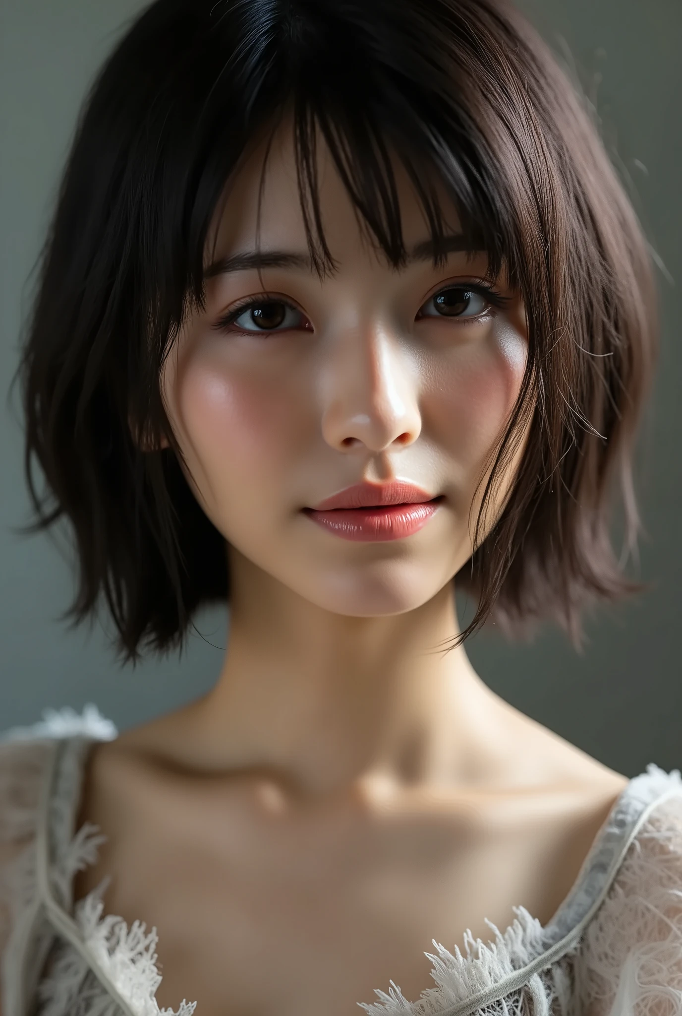 masterpiece, 最high quality,16k,8K,beautiful,get used to it,exquisite,extremely get used to it, finely get used to it, high quality, insanely get used to it, ultra get used to it, ultra high resolution, 超high quality, beautiful face, Japanese, NSFW,(Showcasing cleavage,Emphasize the cleavage,Seductive pose, micro bikini,cute girl,big breasts:1.3),(upper_body,bob cut,Leaning forward:1.6),Cinema Lighting