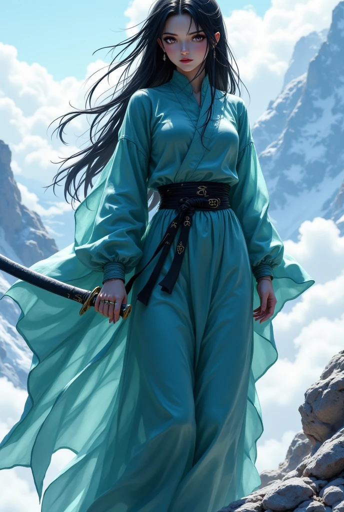 Muichiro Tokito (Female Version)

"4K anime style quality, digital drawing mode, a young and serene Mist Hashira with long black hair and a distant gaze, wearing Muichiro’s signature teal uniform with flowing sleeves, holding a Nichirin sword enveloped in mist, standing on a mountain peak surrounded by clouds, full body, ethereal stance exuding calm and mystery, soft misty lighting, perfect anatomy, intricate uniform and cloud details, full HD, 4K, HDR, depth of field."
