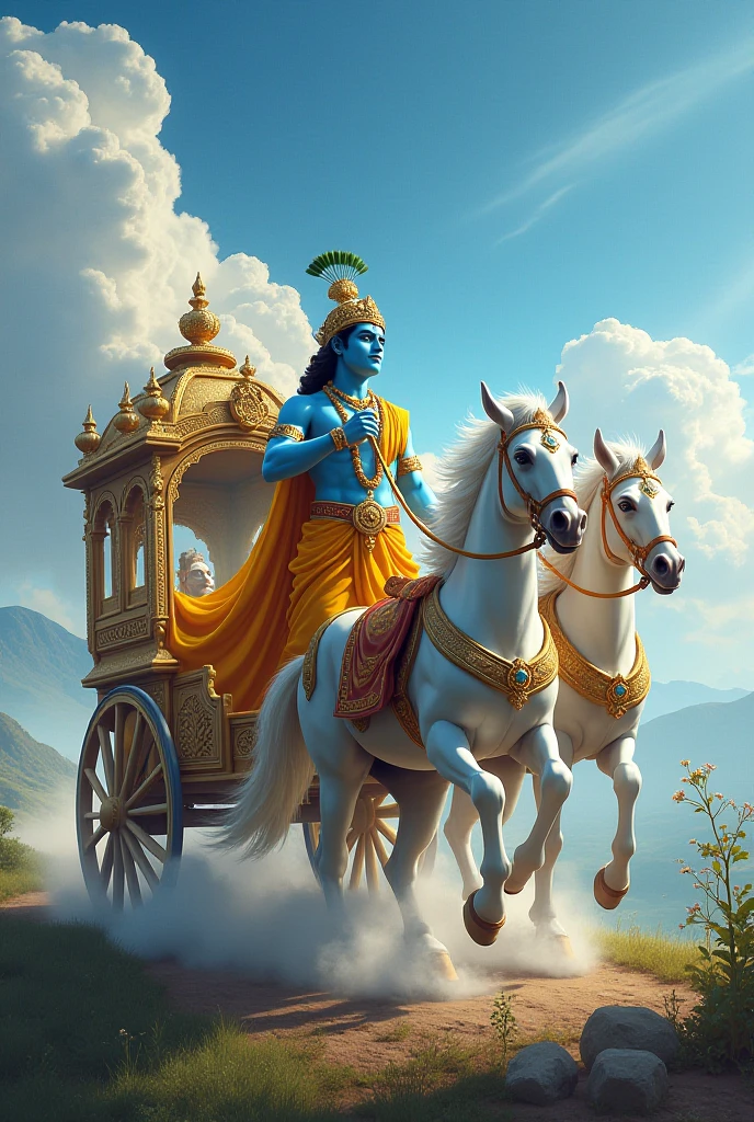 Lord krishna horse chariot