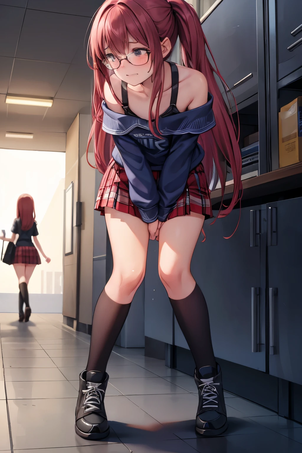 Multiple penises,Slender and sexy woman,Cum in mouth,deep throat ,Black thigh-high boots,Beige shorts,in the train,Molester,Multiple men,A man grabs a woman's arm,Put your hands behind your back,penis,rape,Sex,Creampie,ponytail,semen,profile,