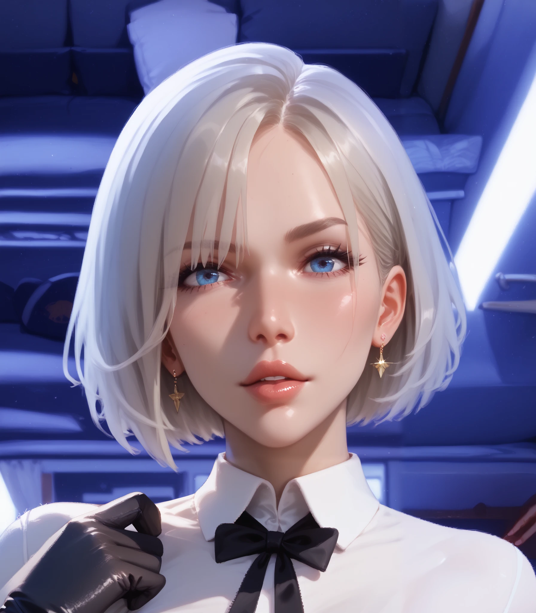 NSFW, erotica,  short hair , очень  grown woman ,  grown woman , stately,  Better quality , pure quality ,  High quality , 4K, 8k, One woman,  sexy woman ,  platinum blonde, 1 girl face ,   blue eyes 
