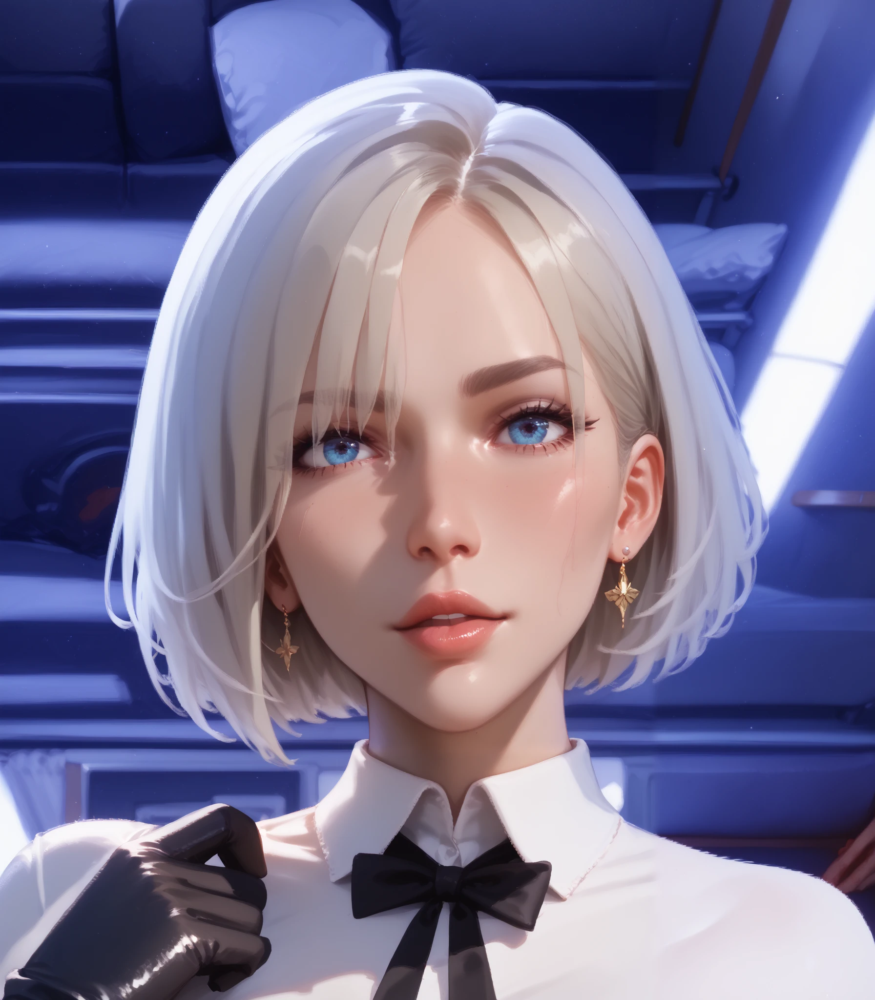 NSFW, erotica, short hair , очень grown woman , grown woman , stately, Better quality , pure quality , High quality , 4K, 8k, One woman, sexy woman , platinum blonde, 1 girl face , blue eyes