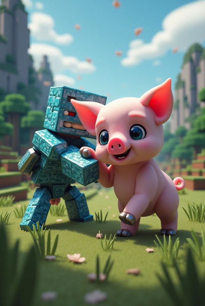 /Imagination Tips: Illustration In the lab, little girl with brown hair crouches down to pet a piglet, little girl crouches down and touches a pig: :8, lab: :3, cute piglet: :7, pretty little girl with pig ears: :8, golden ratio: :5, professional: :6, Unreal Engine: :10, beautiful lights::10, cinematic light::11, volumetric light:::6, fantasy::6, pop art::5, super quality::6, futuristic robot, steampunk::10 -- Seed 252441588 --s 400 --q 2 --c 30,