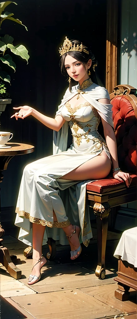 araffe,Ancient Rome,seductive meretrix,beautiful detailed eyes,beautiful detailed lips,extremely detailed eyes and face,longeyelashes,plaster carving,dramatic lighting,highly detailed,baroque style,vivid colors,marble materials,classic sculpture,soft focus,street scene,glowing lanterns,mysterious atmosphere,colorful clothing,architecture details,decorative motifs,colorful mosaic,fountain,romantic sunset,stone pathway,palm trees,people in togas,ornate jewelry,elaborate hairstyles,elaborate makeup,romantic encounter,statues of gods,ornate columns,impressive arches,fresco paintings,expensive perfumes,fine wines,sensual music,seductive dance,tempting fruits.