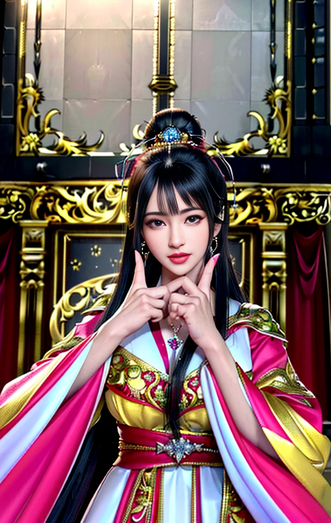 [Rei Hino Sailor moon] Rei Hino gypsy tarot reader, wearing a long blood red satin dress, embroidered with silver threads and a black shawl richly adorned with beads and ancient coins, silver rings on her fingers, bracelets and protective amulets on her wrists, On her bust hung a silver chain with a transparent crystal pendant that sparkled the colors of the rainbow, her home was a colorful tent, adorned with mystical symbols and richly decorated tapestries, in the center of the tent was the table where she had her latest tarot game, animation 3d