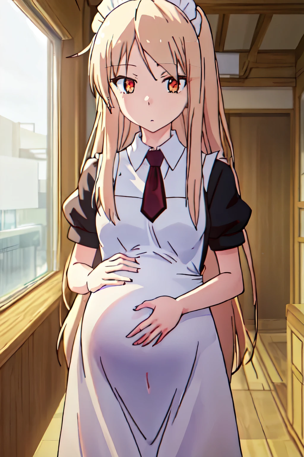 Mahirushiina, Mahiru Shiina, long hair, smooth, blonde hair, brown hair, Spread your pussy, Seeing the vagina