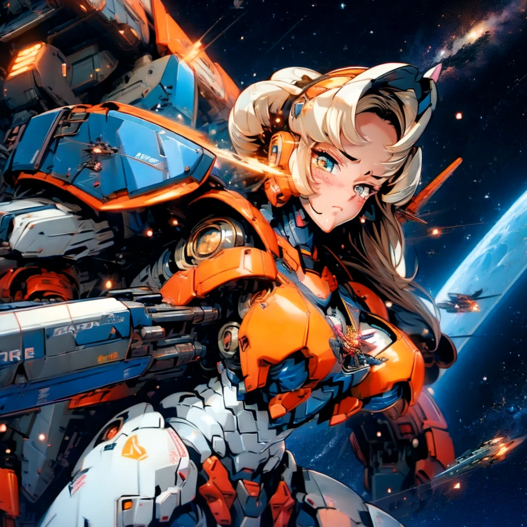 (Masterpiece, top quality: 1.2), super detail, cinematic lighting, HDR, witch in plain bikini swimsuit, full body, swimsuit, weightless, cute, beautiful face, beautiful eyes, wizard, short redhead, ahoge, slim body, small, aircraft carrier, hangar, pouring sun, flying light, contrails, mobile suit gundam, dynamic angles, dynamic poses, 200mm lens,