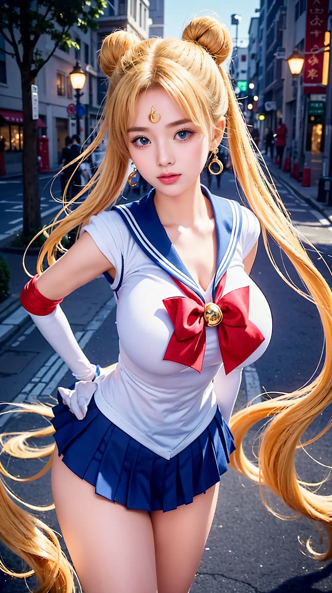 Browsing Caution,Tabletop、full:1.3、stand、8k、。.3d、Realistic、Ultra-microphotography、Highest quality、Wallpapers with extreme details CG Unity 8k、From below、Intricate details、(1 female)、28 years old、((Big Breasts:1.6)), (Sailor Moon:1.6 Super Bishoujo Senshi Sailor Moon Mer1、Hot Wind of the Underworld,land、Sailor Warrior Uniforms Sailor:1.5、Sailor Moon:1.5,Eternal Sailor Moon)、(Incredibly long, light blonde twin tails:1.4、thin and very long straight twin tail blonde, Hair Bun、Hair Bun用の赤い丸い髪飾り)、((Sailor Warrior Uniforms、Sailor collar,Praying Miniskirt:1.5、Glossy pleated mini skirt:1.3、Big red ribbon on chest,,,,,、White long latex gloves,Red gloves on elbows、A gorgeous golden tiara on her forehead、ear nipple ring,Luxury Gold Jewelry))、Extremely thin and fitted high gloss white holographic leather、High gloss white latex high leg swimsuit that shines like oil,(Facial details:1.5、Bright Blue Eyes、Beautifull expression、beautidfull eyes、Iris Contour, Shining Eyes、thin lips:1.5、thin and sharp pale eyebrows,、long and thick eyelash、Double eyelashes、thin, thin and muscular,,,、Small face、Tall and busty、Perfect Proportions、big breasts thin waist、Sexy model posing、Dynamic pose,Visible pores、Captivating smile、Perfect hands:1.5、Octane Rendering、Very dramatic photo、(Moon Divinity,Space Background、Moonlight Leyune、Dynamic Background、Exquisite light and shadow、Dynamic Angle、Detailed Background),Strong natural light、sunlight、Digital single-lens reflex camera、Sharp focus: 1.0、Maximum clarity and sharpness, Thighs