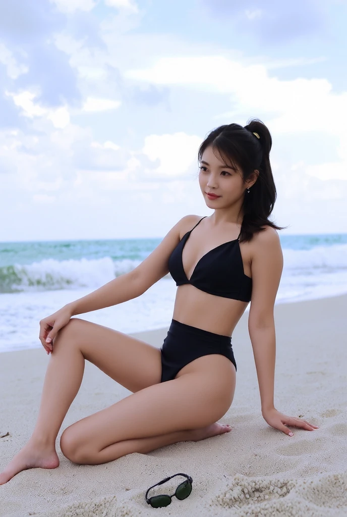 ((Best image quality)、Korean 20 years old, Private luxury mansion,nfsw, high resolution, Natural and smooth implementation, head and body balance、perfect body beauty:1.4、slim、thin legs、((dark brown hair、very :1.2)), naked, wearing only a swimsuit, very 상세한 얼굴 및 피부 질감、eye for detail、shy smile、with legs spread、variety of swimsuits , lighting areola、Aiming to become a gravure idol、top quality、reality、 exposed groin、cute appearance、angle from below、small ass、K-pop makeup、embarrassed expression、thin waist, White and clear skin, cute belly fat, chubby, Narrow pelvis, Slander type, private swimming pool, Popular hairstyles for long hair, skinny body type, young body type, Small pelvis, small shoulder, Light eyebrows