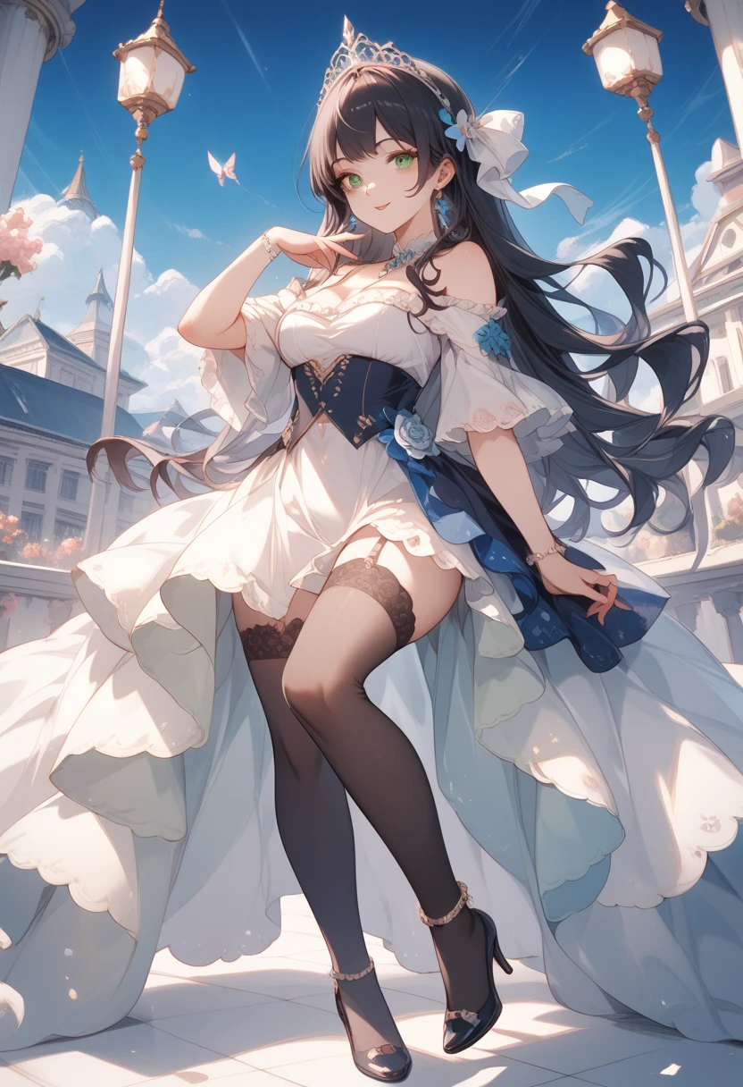 ((top-quality: 1.2、Perfect fingers: 1.2、perfect anatomia: 1.1、Dress perfectly、face perfect: 1.1、4k、8k、Perfect Finger 1.1、Perfect Anatomy 1.1))、Blur the background、(Transformation Sequence)、((priest leotard、、a beautiful slender girl))、Fractal Art、baby-face、((StraiLong)hair)) 、Beautiful big drooping eyes、A smile、Full Body Display、(1 persons)、Quiet Church、long-sleeve、