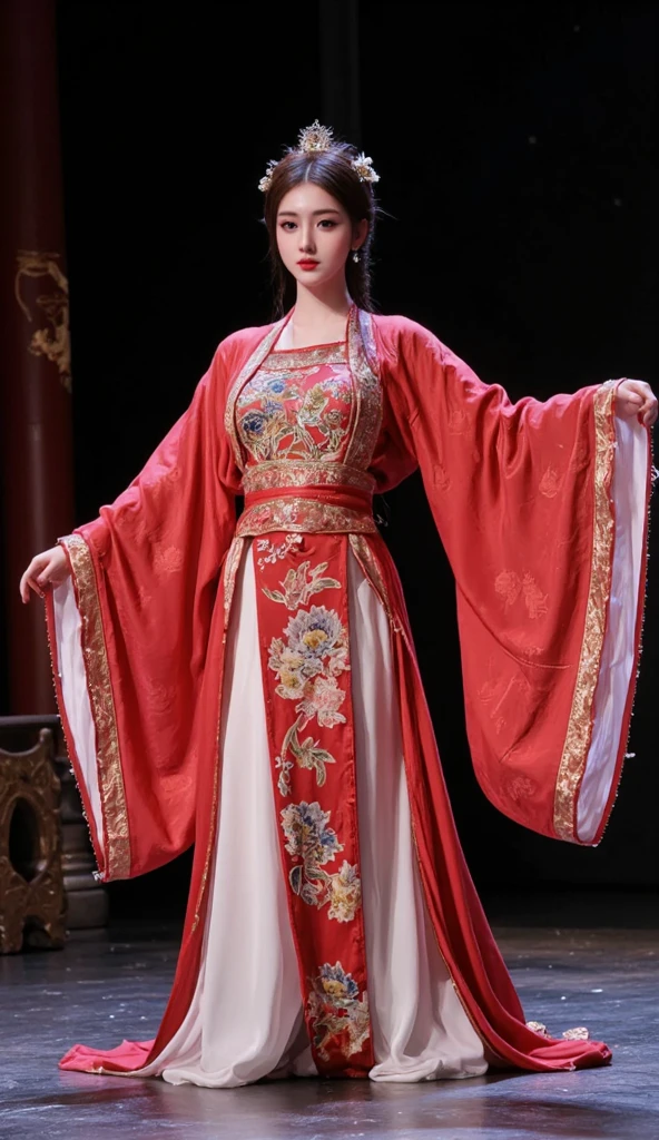 Wearing dreamy Hanfu。Tight,High heel。Breast protrusion。Breasts are larger than the torso。Perfect body,Supermodel。 leg rings。good facial features。high quality faces。sexy idol girl group。The Ultimate Body。Smooth and delicate skin。Exquisite facial features。prostitute。A true physics engine。woman with smooth skin。energetic woman。Crazy horse show。Sexy hot woman。Immortal Cultivator。hat,Knife crown,Hairpin。Cloak。Model shooting poses。