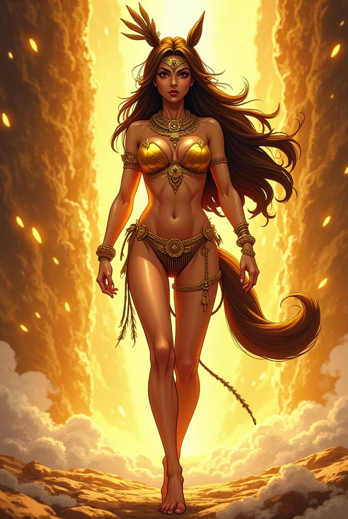 Masterpiece, Ultra extremely detailed, Insanely Definition - quality, 8k, (vibrant colors,vibrant theme), (intricate), full body , NSFW, Hair , mature woman, enormous breasts, giant ass, very curvy, dark brown skin, very long ash blonde hair, silver eyes, full lips, seductive, white goddess robes, flower crown, gold jewellery, goddess, curvy physique, thick thighs