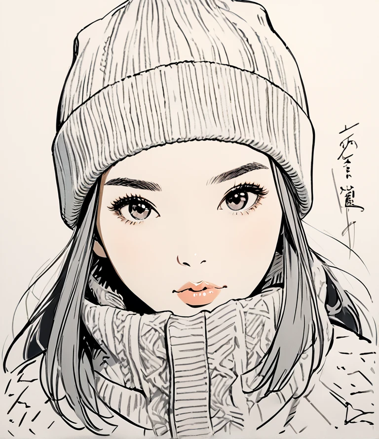 
((( Masterpiece)))、(( 1girl ))、(((8k)))、(sketch),

(signature pose)、Age 18、drooping eyes

Soft Knit Fabric ,winter Clothes 、

(Top Quality I   )、  detailed face  、  detail texture  、View the depth of the writing,ultrafine pen sketch