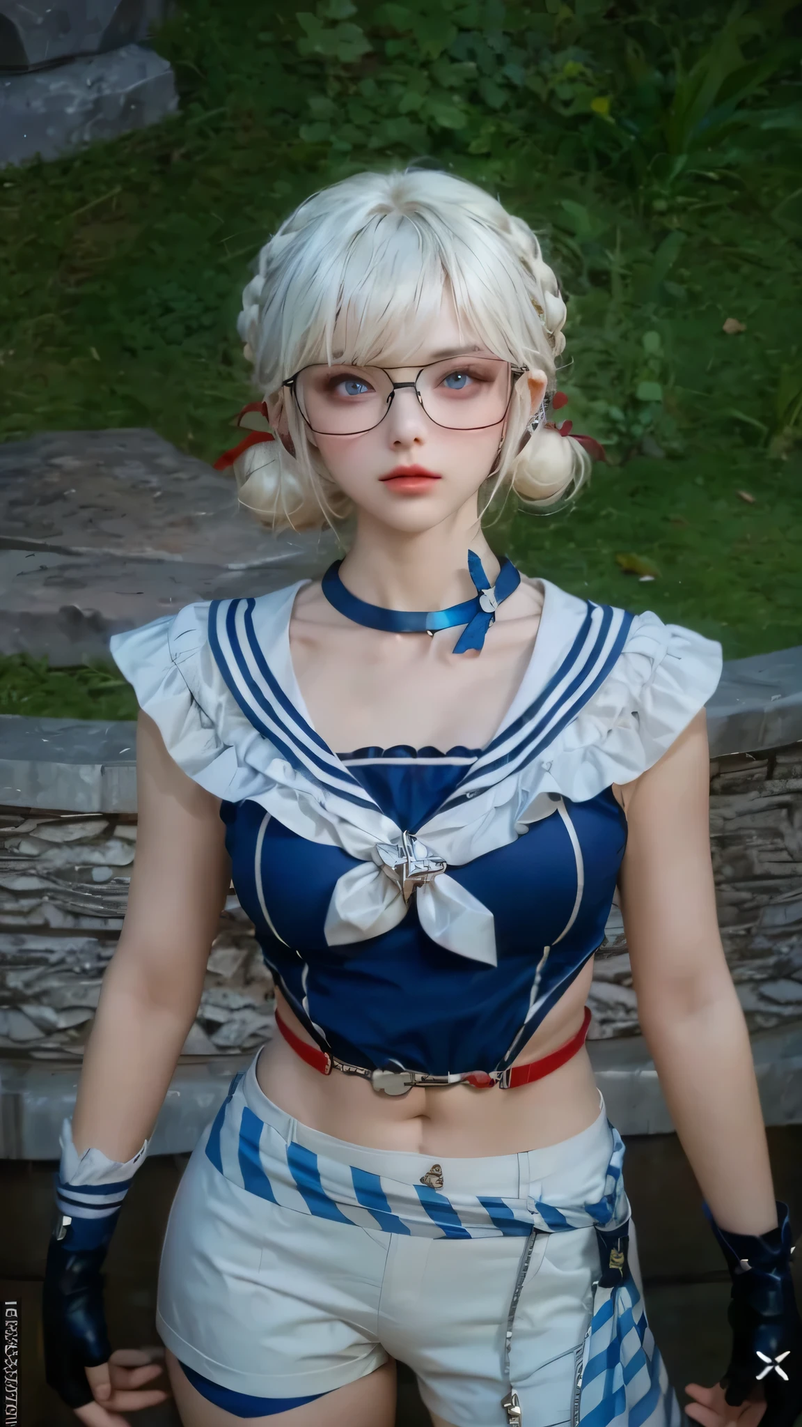 （RAW photos：1.2），high quality，Beautiful and delicate girl，Very detailed eyes and face，Beautiful and delicate eyes，Huge file size，high resolution，8K wallpaper is meticulous，Highly detailed stock ticker Unity 8k wallpaper，There is light on the face，Movie Lighting，16 year old girl，（Photorealism：1.4），Implications，Surrealism，Super Detail， masterpiece， Current school classroom，On the podium，Wear ，wear glasses，huge and sagging breasts，Background student seats