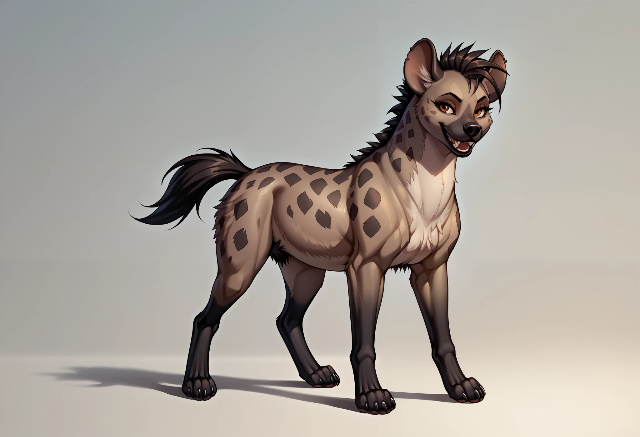 score_9, score_8_up, score_7_up,masterpiece, solo,(((feral)), ((shenzi)), hairy female crotch,detailed face, hyena girl, full body , smile, teeth, fang, leather-trimmed , Alone, ( body coat :1.2), ( envelopes), Makoto Shinkai, overwatch, (detailed beach and sea background), dramatic lighting, ( detailed fluffy fur :1.1), looking at the spectator , small breasts , pose sexy, model, provocative, commission, furry art , detailed background