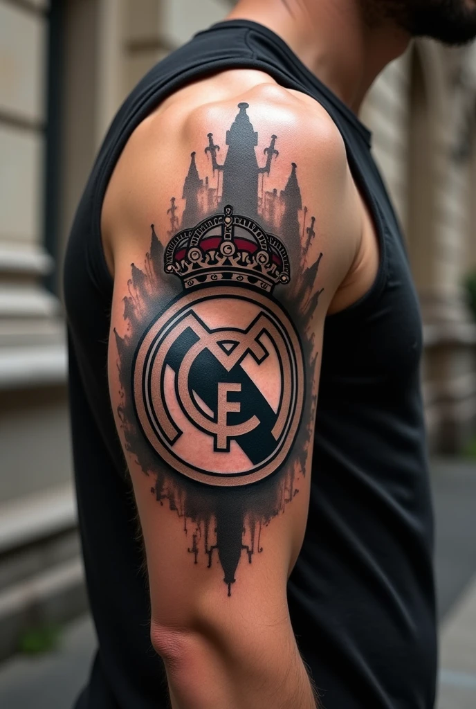 Real Madrid tattoo on arm
