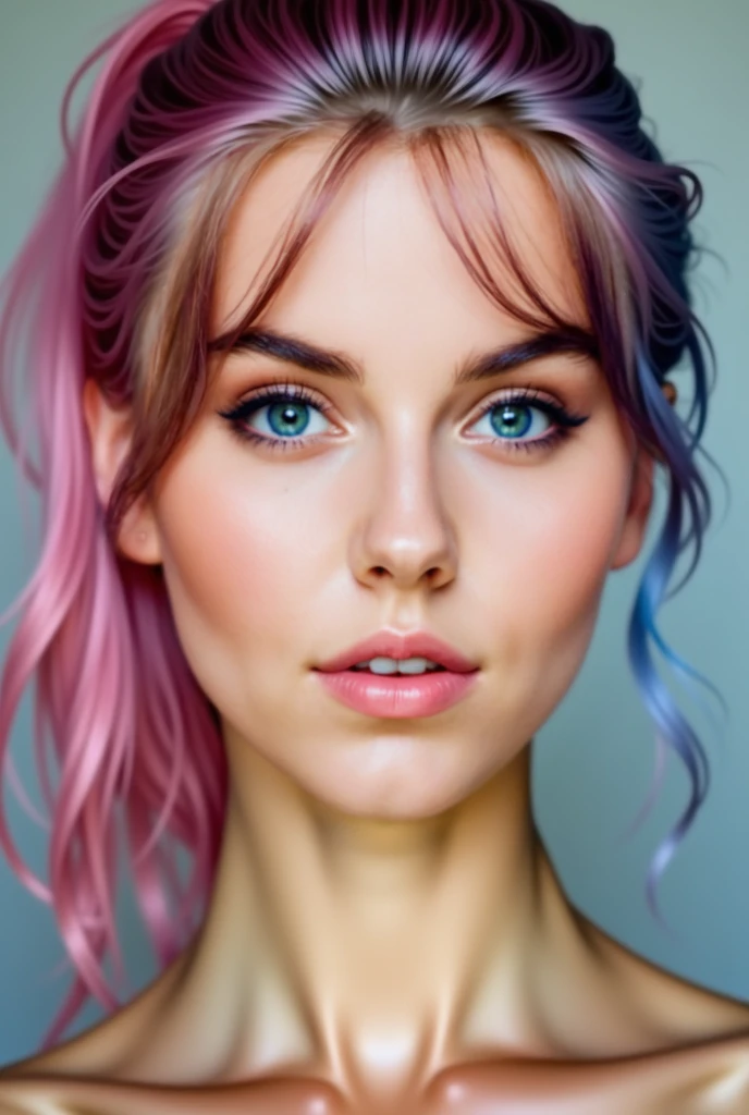 (best quality, highres, ultra-detailed:1.2), realistic,
portrait, woman, posing, unique photo, body art, vibrant colors,
expressive eyes, captivating smile, flowing hair, confident posture,
intense gaze, creative lighting, harmonious composition