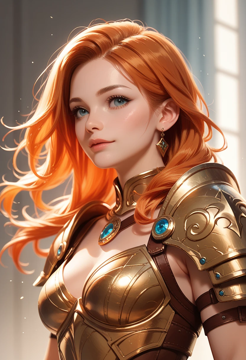 64k portrait of a stunningly beautiful cyborg with vibrant GINGER hair, exquisitely intricate and elegantly designed. The artwork is highly detailed, capturing every majestic aspect of the cyborg's appearance. It seamlessly combines elements of digital photography and surreal painting, with a mesmerizing gold butterfly filigree delicately woven into the composition. The piece itself is akin to a broken glasasterpiece, evoking a sense of mystery and intrigue. The cyborg is bathed in captivating side lighting, accentuating the finely detailed beauty of her eyes, which possess a mesmerizing depth and soulfulness. The image is crafted with high dynamic range (HDR) techniques, enhancing its visual impact and realism. The background showcases a detailed window to