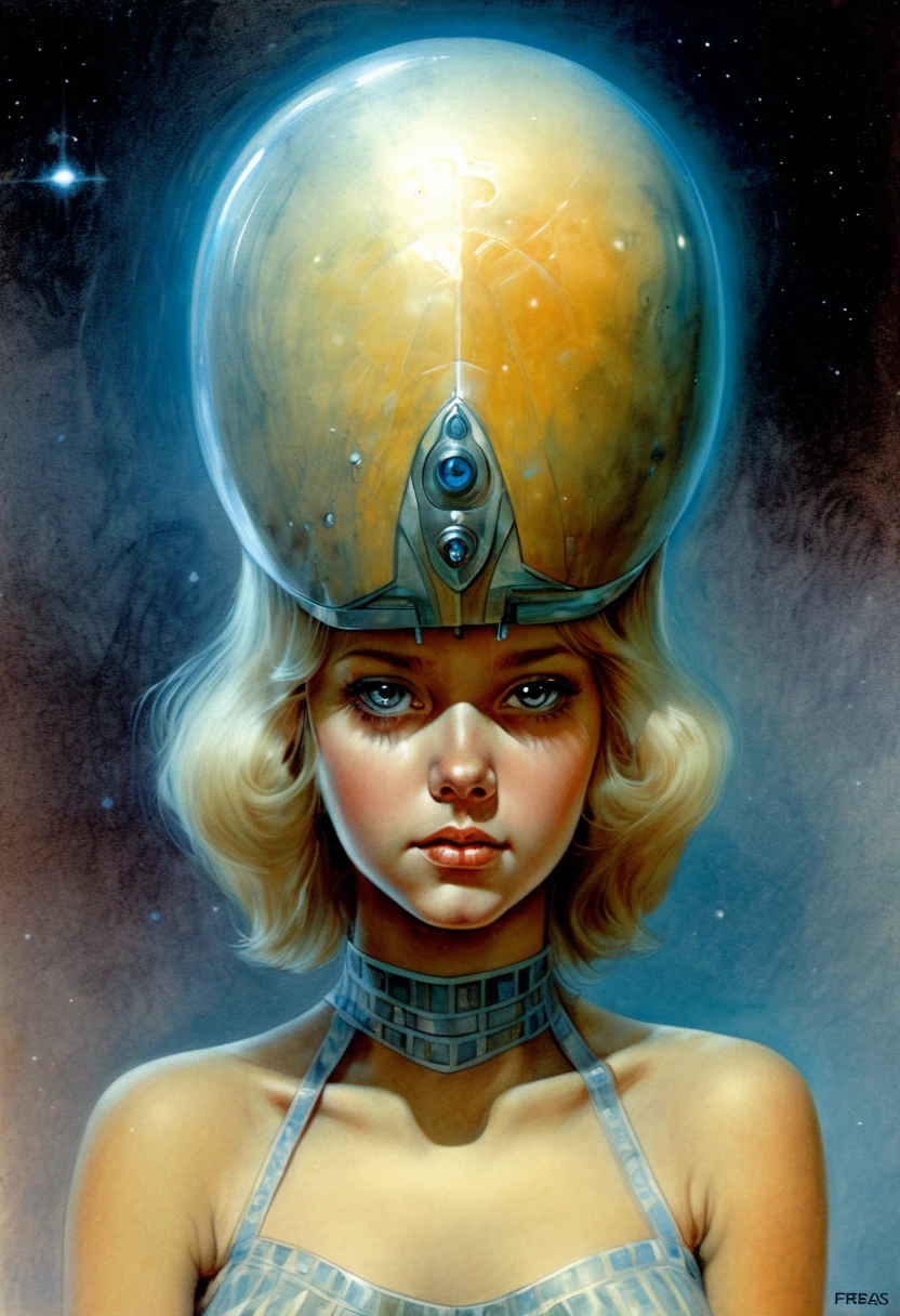 young girl, творческая импровизация (Created by Frank-Kelly-Freas)