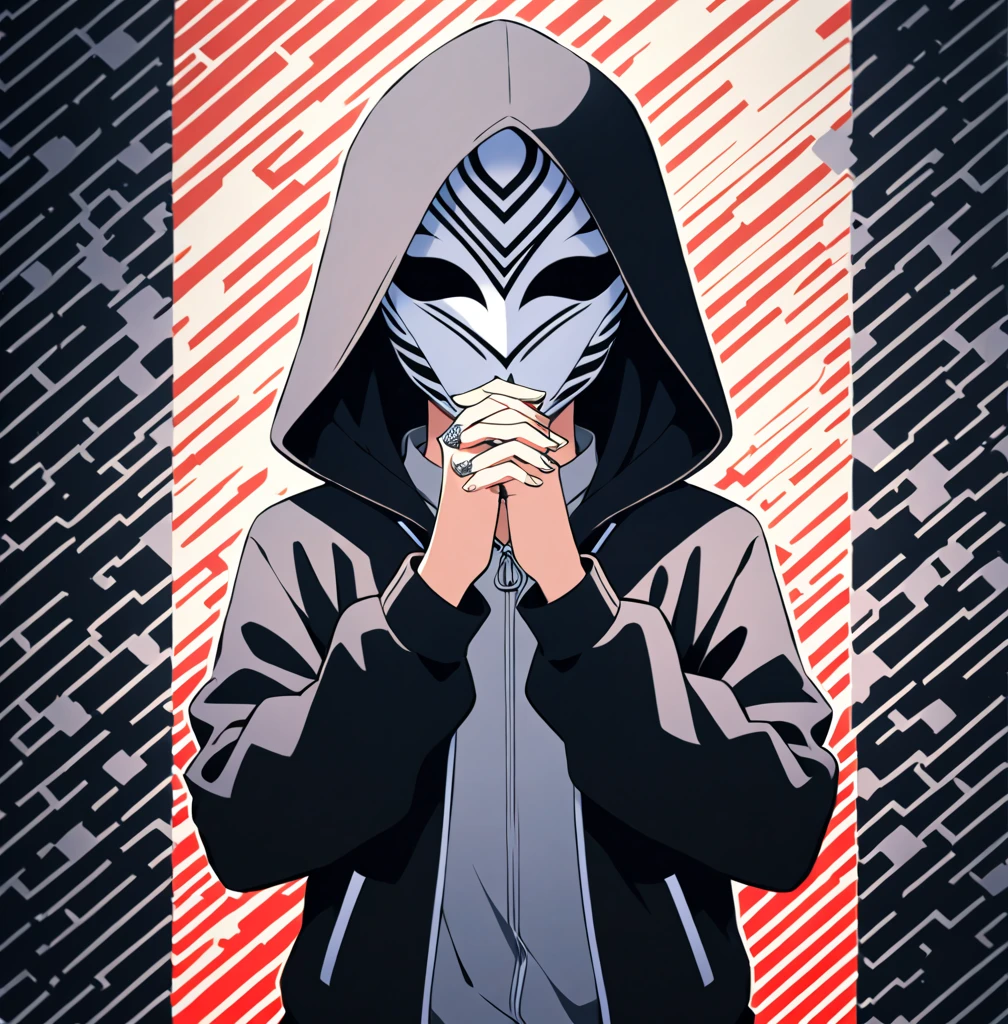 Tabi's head resembles a goat's skull, which is a goat-headed skull that Daddy Dearest forced Tabi to wear, and he also has skeletal hands. He wears a dark blue-gray worker's hat./blue-gray (or a cap to be exact), um moletom com capuz blue-gray/blue-gray with a light blue symbol on the front, gray-blue fingerless gloves/blue-gray, dark gray sweatpants anime style art