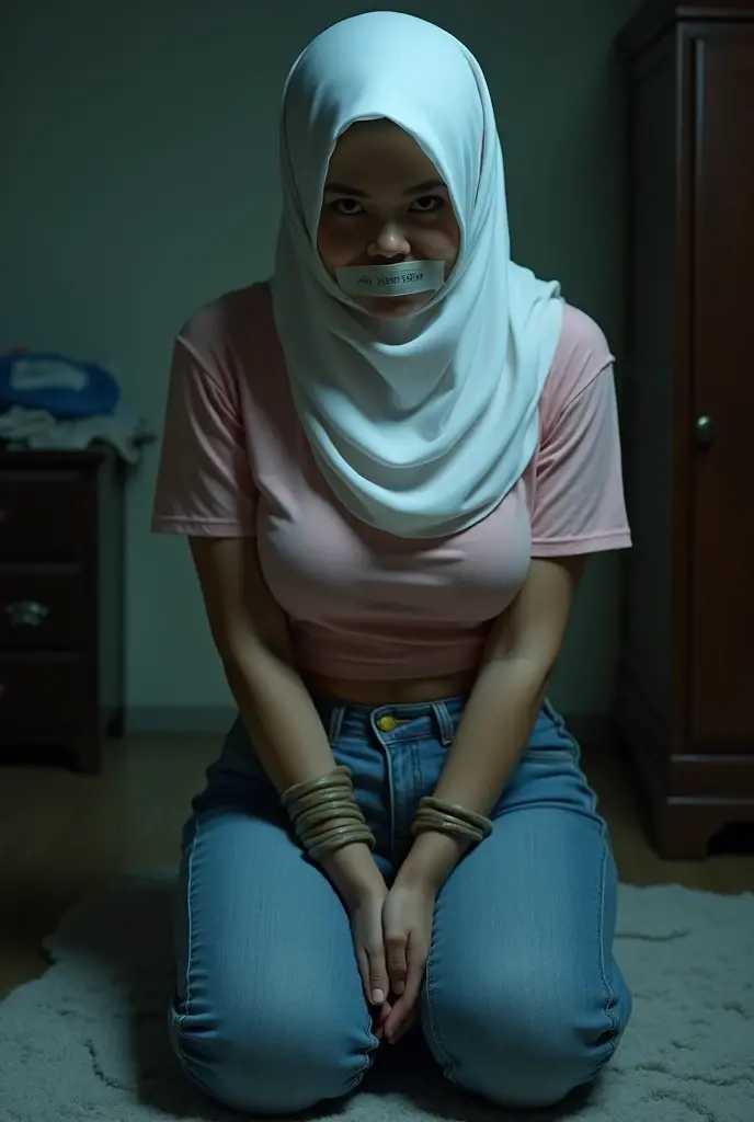 Fatimah al zarah black hijab nude gangraping in jail by prisoners tie bye ropes 