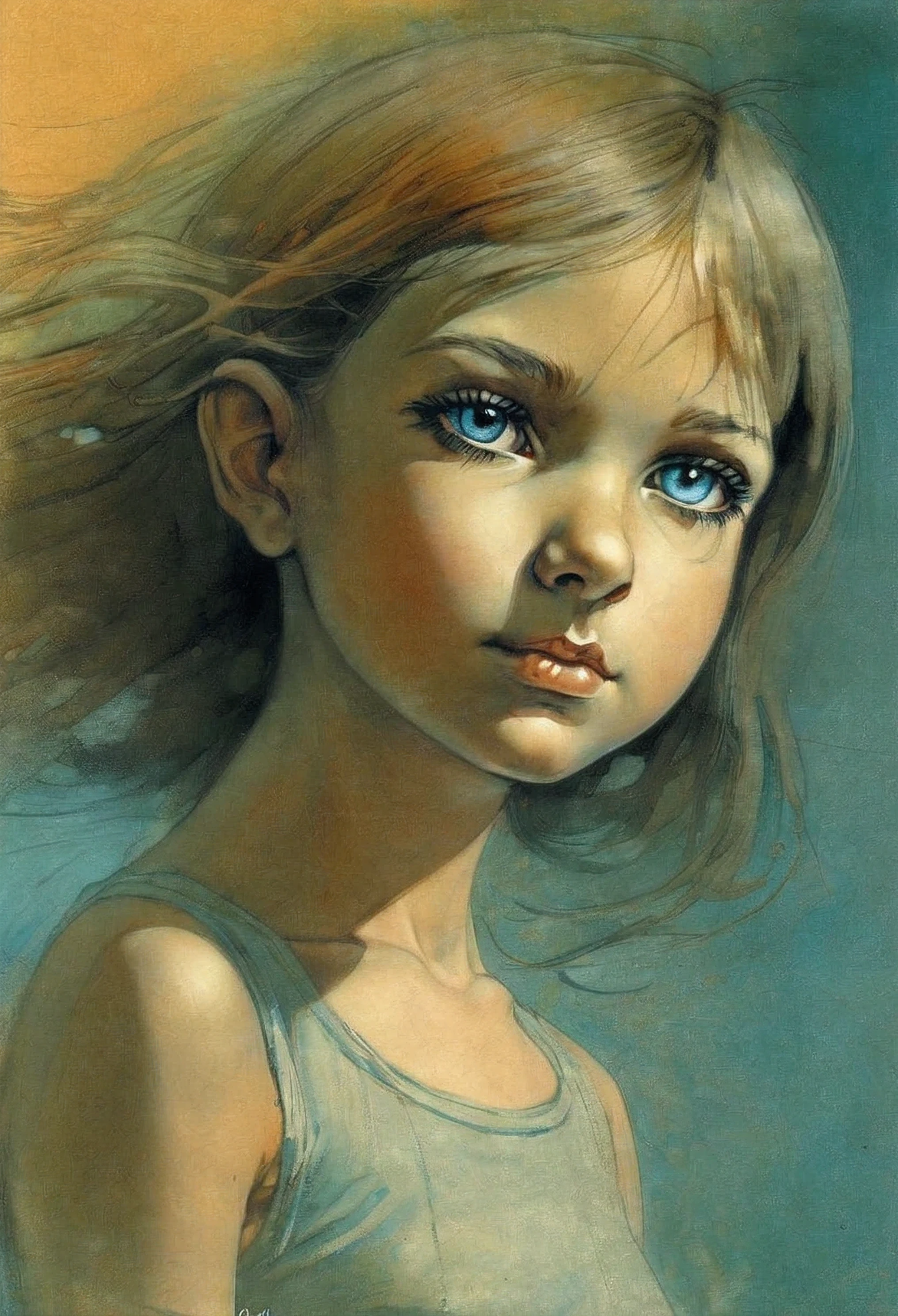 young girl, творческая импровизация (Created by Frank-Kelly-Freas)