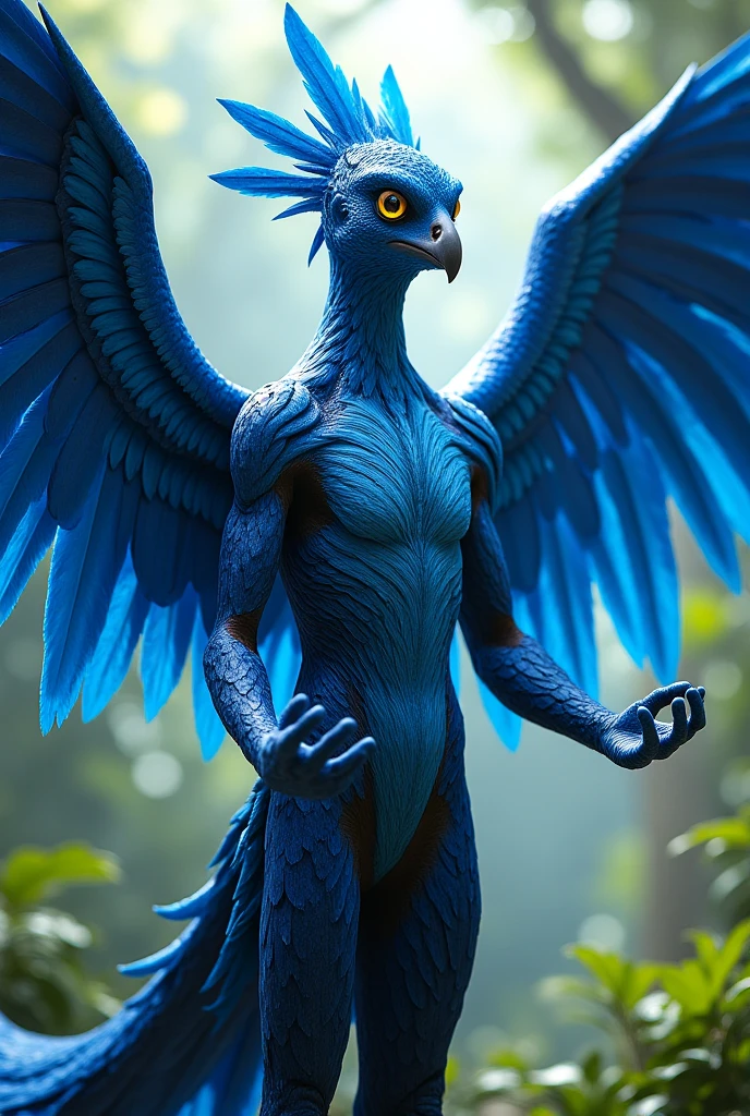 （Toruk of the planet Pandora），The wingspan can reach 25 meters。 The Na'vi are in awe of this fierce and beautiful creature，They sing and dance、Make totems to worship this animal。 Toruk's body was flushed、Yellow、Black stripes，The head is dark blue，Head and chin crown，The crown is sharp，Can be used to harm prey，Tear them apart，You can also cut off trees and plants that stand in the way during the flight。 Toruk has a pair of sharp claws，Can hold on to prey tightly，perched in a tree。Toruk also has two tails，spreading wings，blue-sky。Fly amazingly，There is also the ability to climb quickly，It can quickly disappear into the sun。They usually prey on spotted stream animals，Na'vi and Earthlings，crewneck. Rex is called "Toruk" Na'vi， It is the center of Na'vi legend and culture。 Warriors who conquer this mount，call "Tomates"，The legendary Phantom Knight。, Inside the alien jungle, rich diverse lush alien world, bioluminescent cyber - garden, alien forest in background, avatar landscape, Alien Paradise, concept art magical highlight, concept art stunning atmosphere, Strange alien forest lepidoptera,Na'vi:Toruk,scientific name:Gavilandora Maxima，Enigmatic Atmosphere, exotic plants, Majestic, magical concept art,
