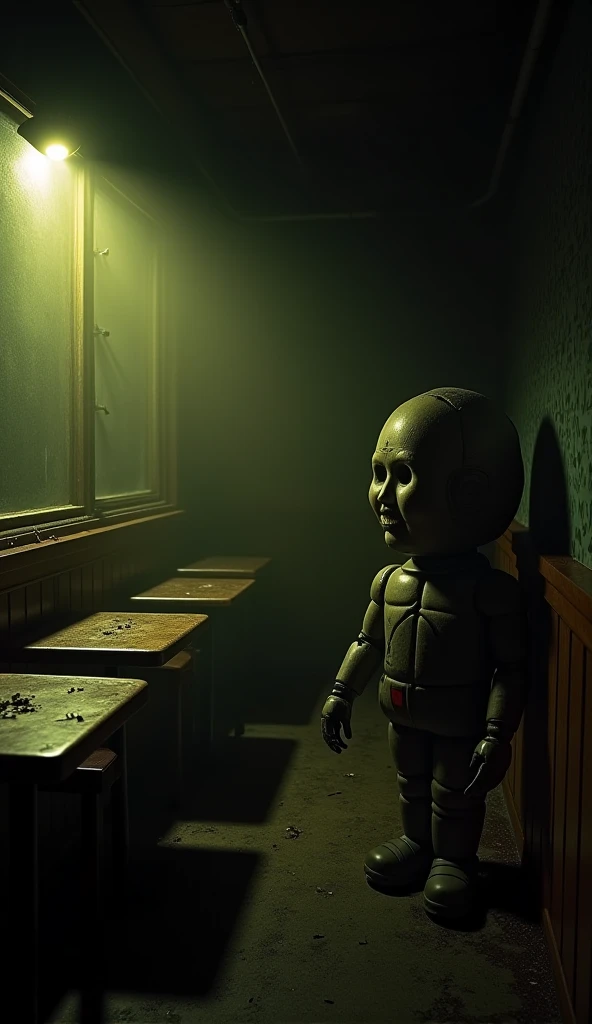 Abandoned cruise ship view from inside, FIRST PERSON POLICE PERSPECTIVE, Room with Doll Head Monster