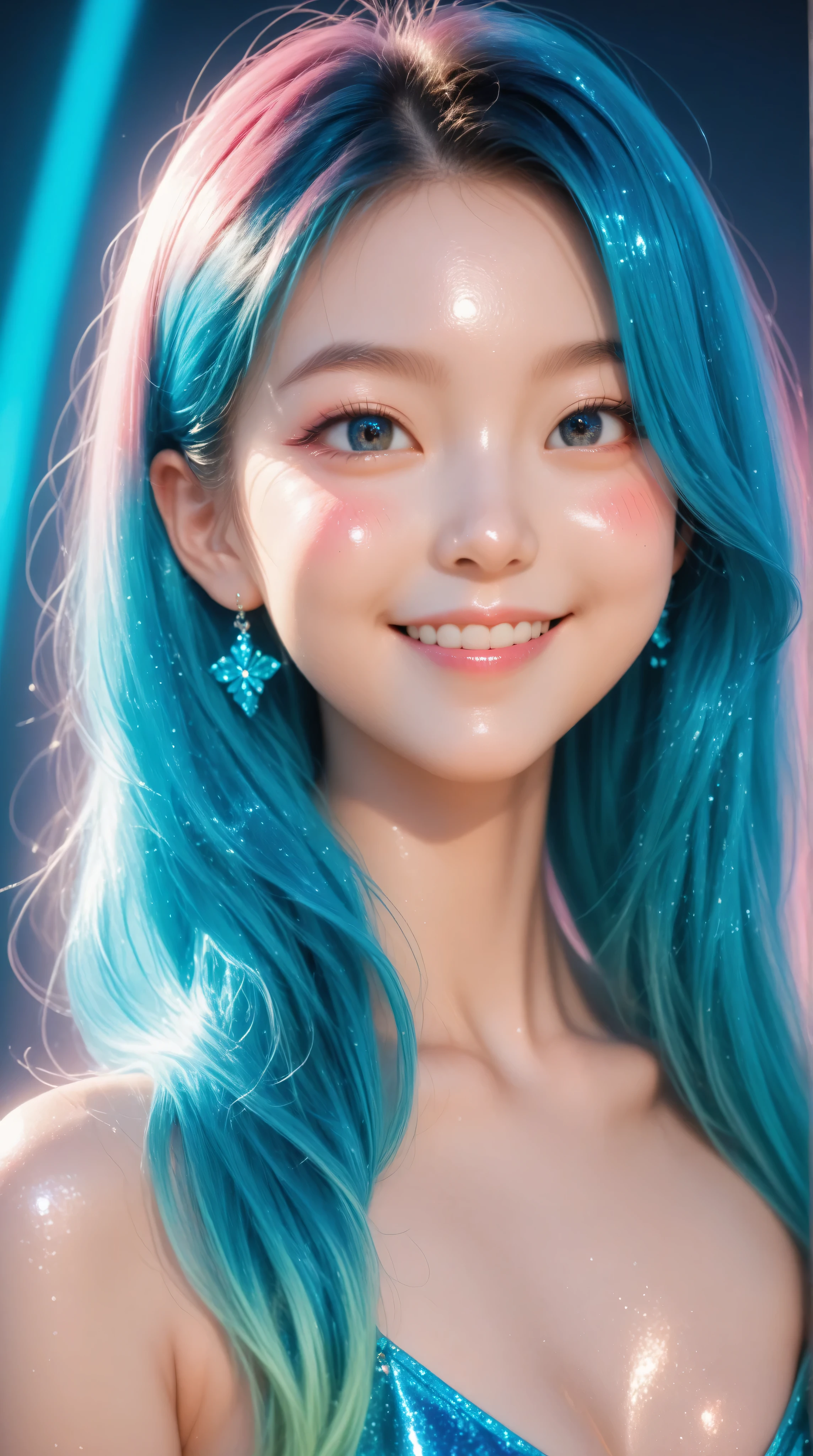 Kizi girl,Highly detailed, Amazing work,Vitreous luster,((clean backdrop)),In pink,(((blue colors))),green color,red colour,Best quality at best,clean backdrop, shiny skin, very young asian girl, ite, slender, perfect breasts, sexy, heavy blushing, submissive, smile,