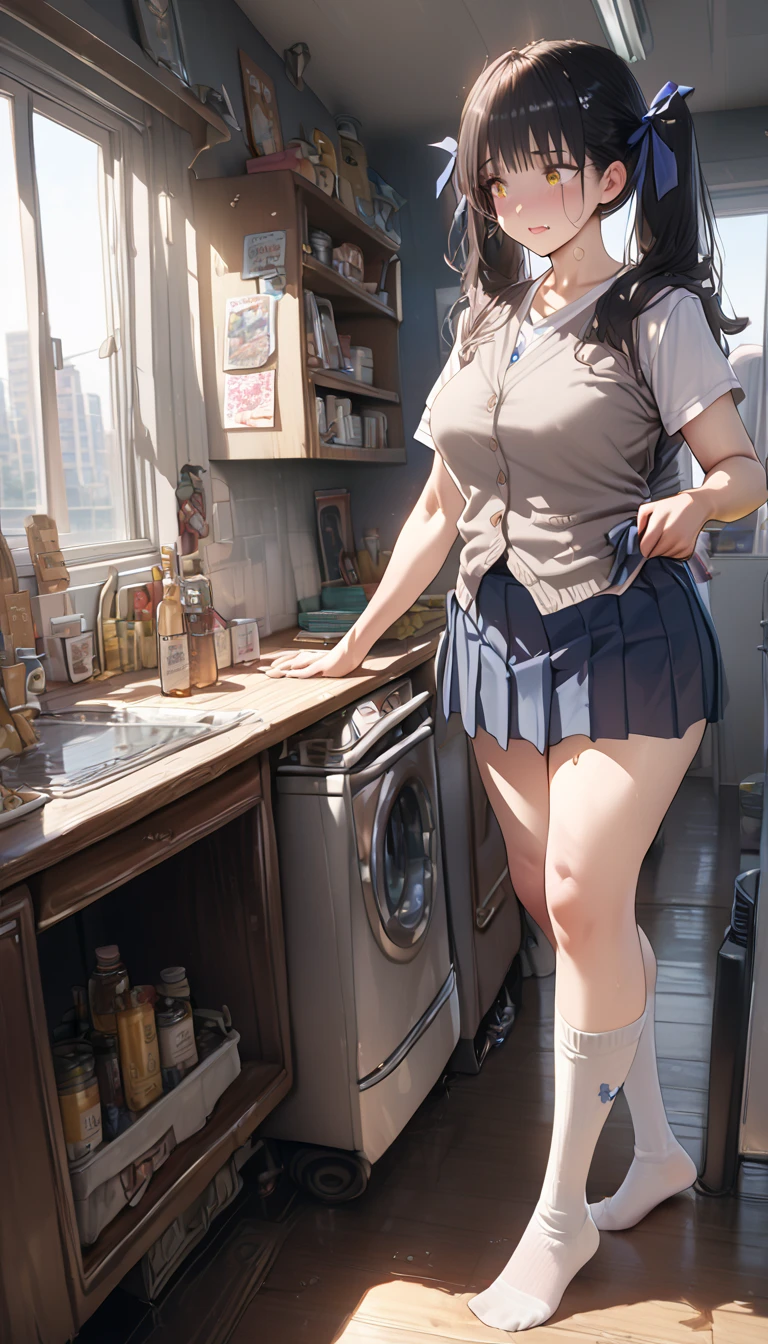 ((milk woman)) ((best quality)), ((masterpiece)), (detailed), 1girl, bent over