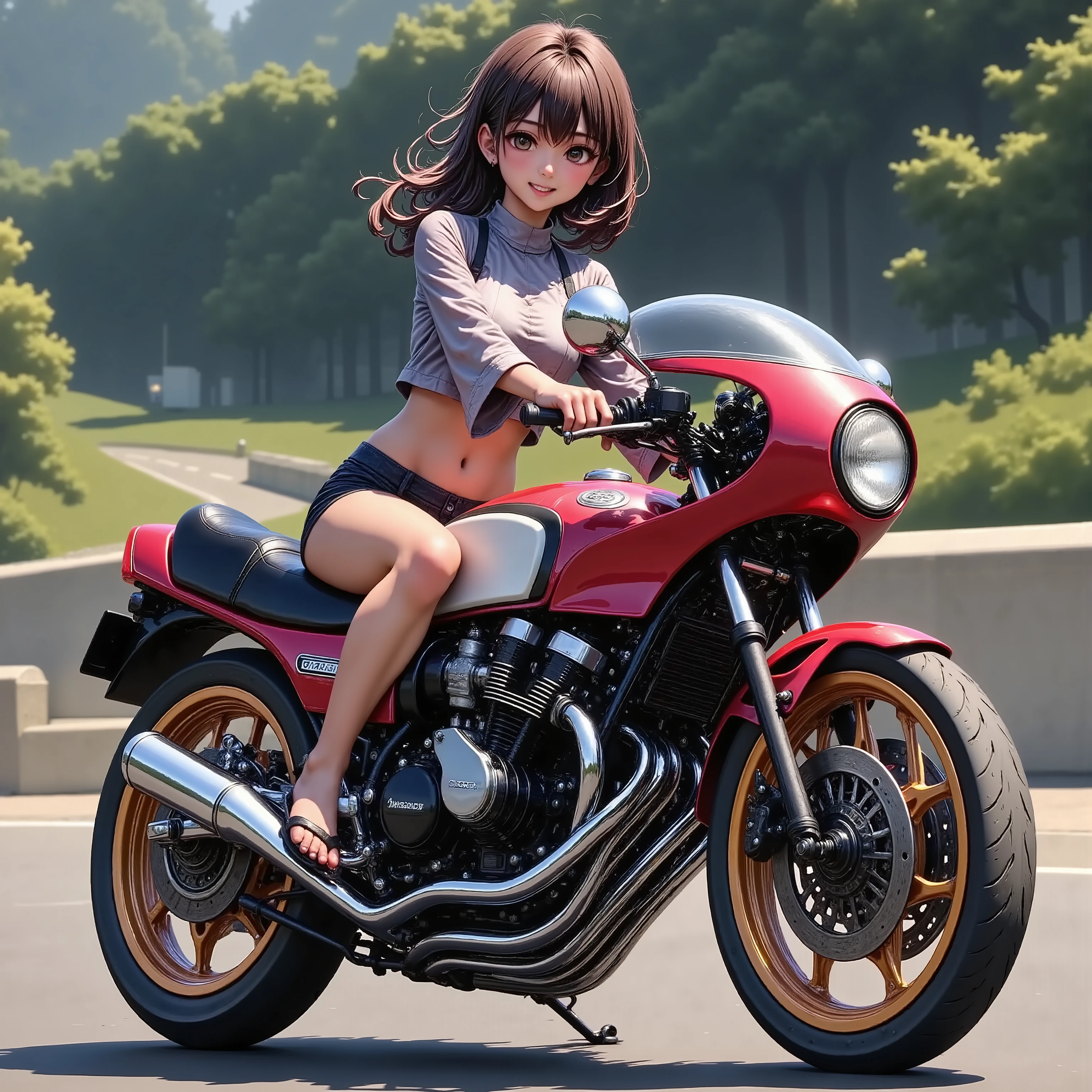 A Girl on a  Motorcycle 