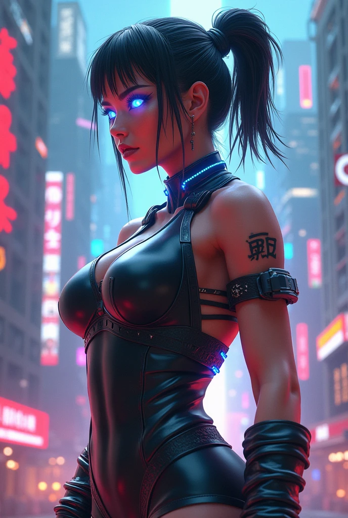 round image,(masterpiece:1.3), (best quality:1.2), (super fine illustrations:1.2), (masterpiece), high quality, high detail,(SOLO:1.4),((round image)),[(white background:1.1)::5],[(cyberpunk:1):5],[(game character portrait:1.2):5],

The wet, feather-colored hair of a crow that runs down to her hips. Bright black and bluish hair color.

Big eyes that are a little slanted.

"Black Eyes"

pale cherry lips.

Oriental white skin.
"He's tall."

"Big breasts are like little melons." --auto --s2