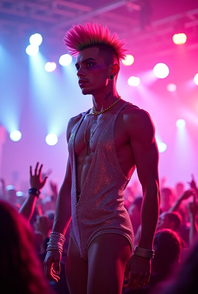 Gay Man wearing cropped top holding big disco ball, cat animal face, 70s, 1guy, animal cat face, pink cropped top shirt, red jock strap, bare ass, big ass, full body, discoteque, disco ball, disco gay scifi background, 1guy, renaissance painting background, sfw, solo, professional quality, 8k, perfect photography, highest resolution, 8k, ray tracing, hight quality octane render, high quality vector, ultra detailed, SAW movie scene, torture room, clear skin, minimalist background, perfect skin, no abberations, big , open legs, discoteque full of people, discoball, pink hair,