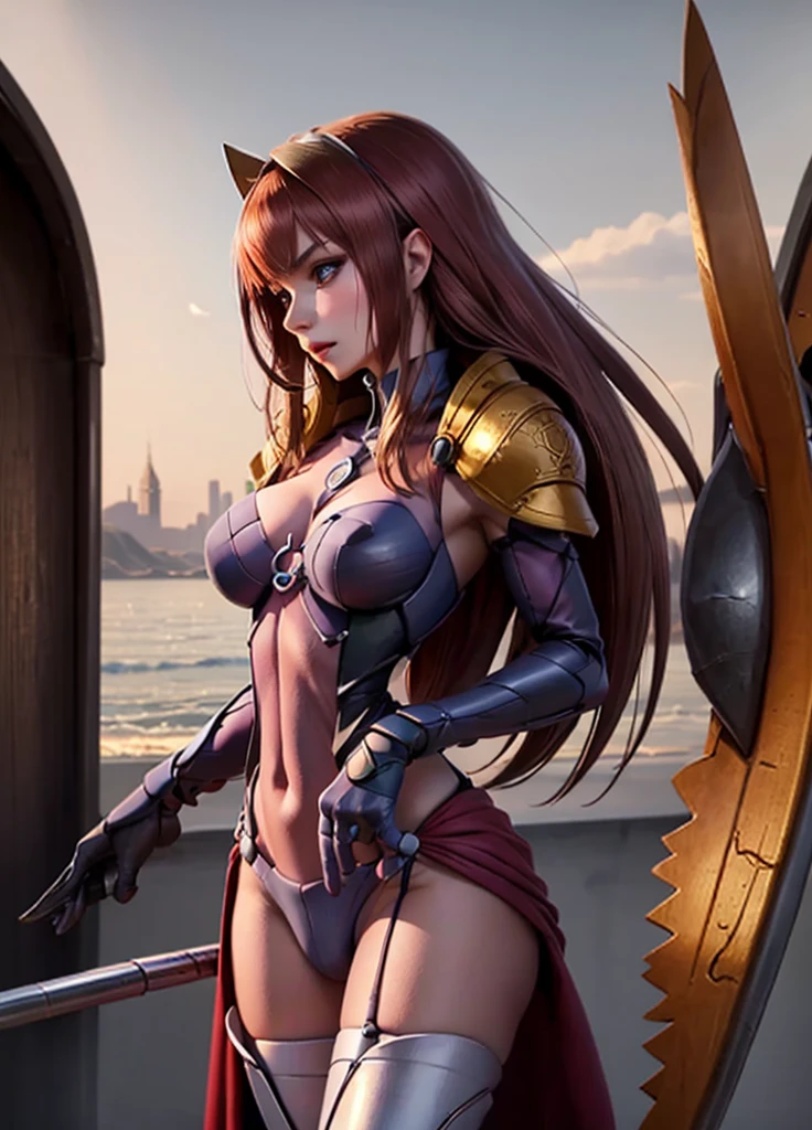 1girl, omegamon, scathach_fgo,