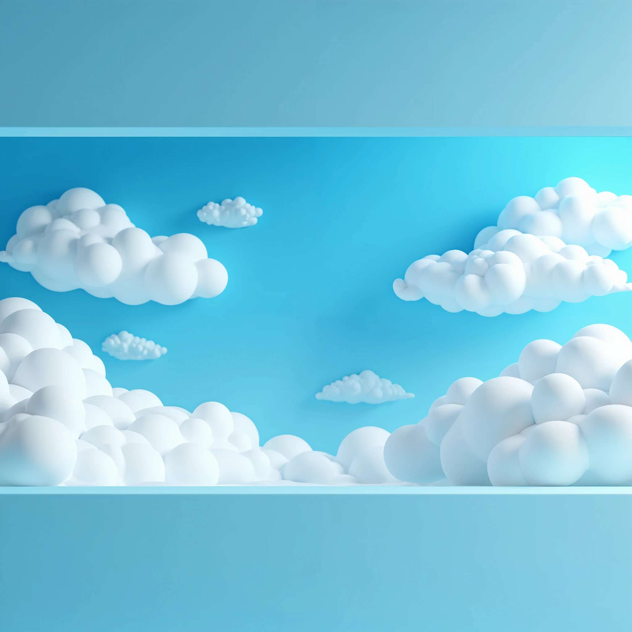 blue sky with white 3d model clouds 3d scene scene education in style of kindergarten, very hig resolution 3D render, 4k detail, 3d modeled