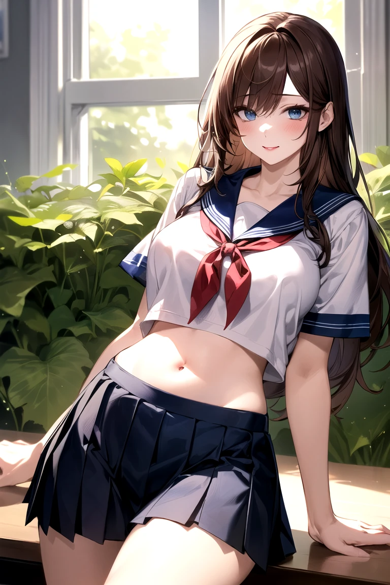 {{{NSFW}}},(masterpiece:1.2),(ultra quality:1.2),(ultra detailed:1.2),(ultra-high resolution:1.2),(very fine 8K CG wallpaper:1.2),Gentildonna\(umamusume\),{1 girl,beautiful girl,cute,smile,kawaii, lovely,blushing,playful expression},sharp focus,oily skin,beautiful detailed hair,glossy hair,(wear school uniform:1.5),(lying on the bed:1.2),wear long school skirt,perfect two legs,(spread two legs:1.2),(show-off-white-panties:1.3),five fingers,large breaths,wear black pantyhose,beautiful detailed eyes,jewel like eyes,violet eyes, (two hands behind head:1.1),open mouth,armpits, solo,beautiful navel, looking at viewer,collarbone,earring